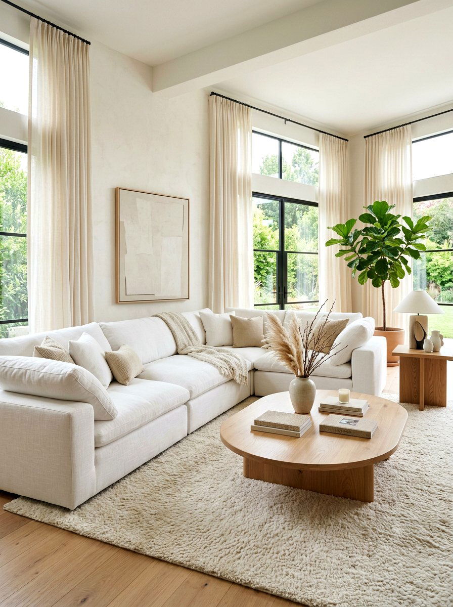 White Sectional Living Room - 30 cloud couch living room ideas