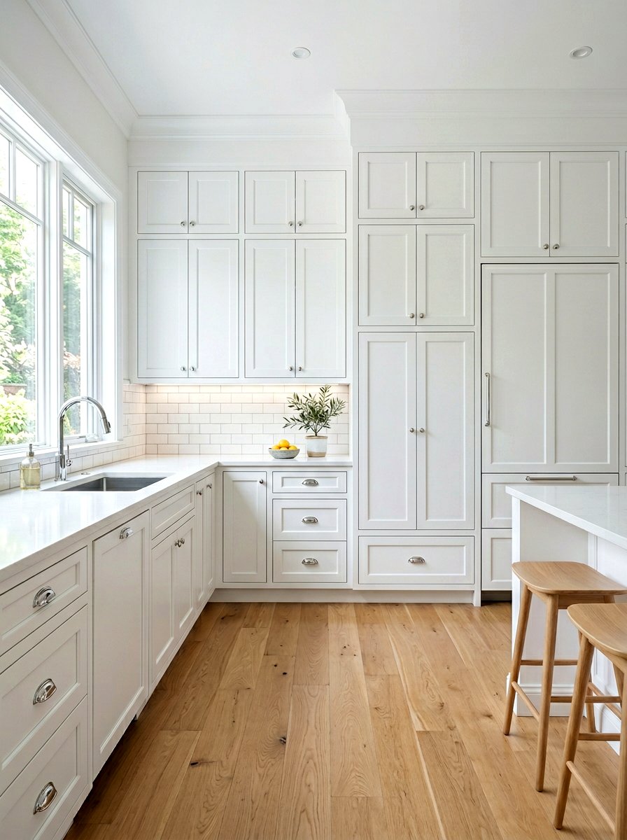 White Shaker Cabinet Wall - 30 appliance wall kitchen ideas