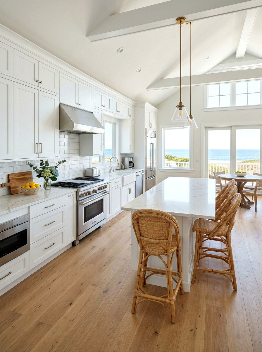 White Shaker Coastal Kitchen - 30 coastal kitchen ideas
