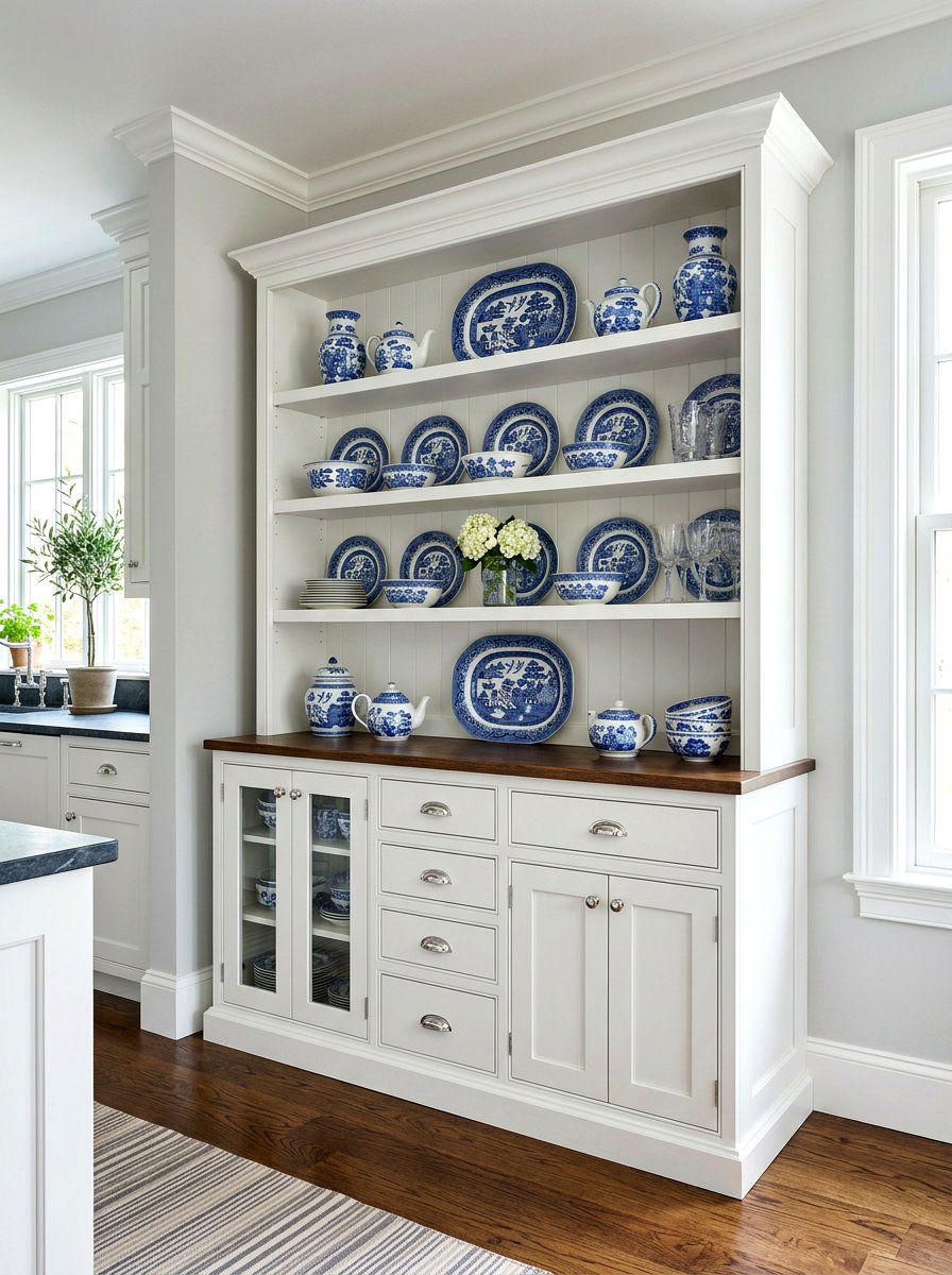 White Shaker Kitchen Hutch - 30 kitchen hutch ideas
