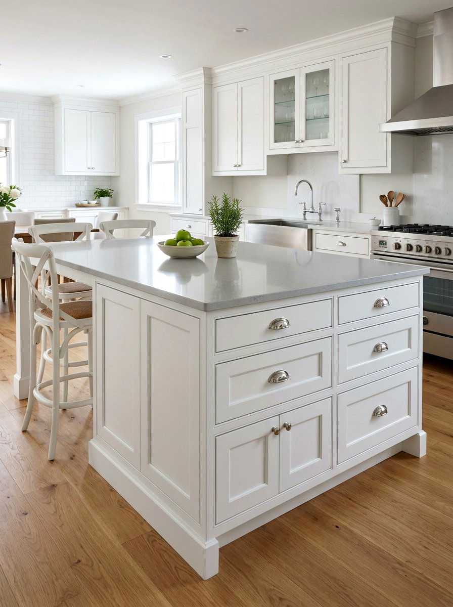 White Shaker Kitchen Island Storage - 30 small island kitchen ideas