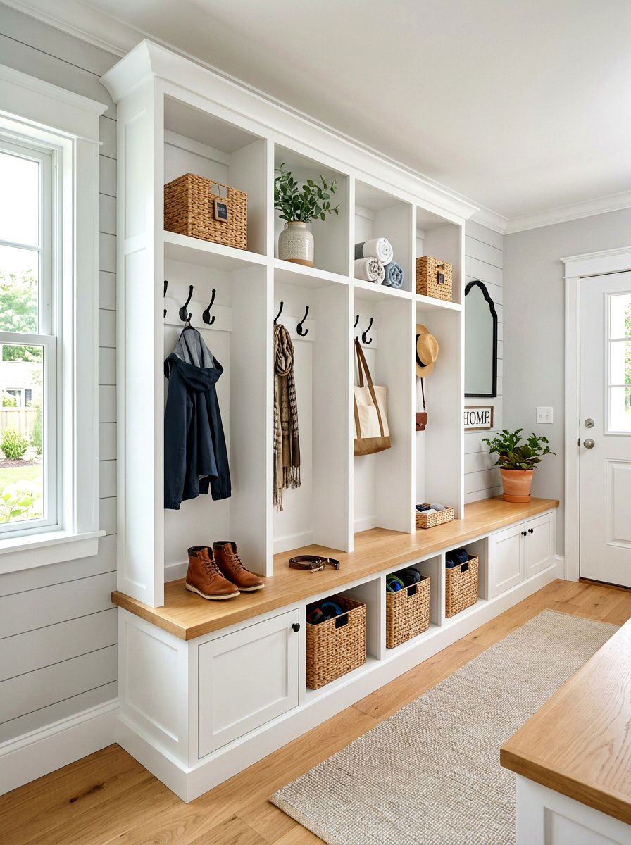 White Shaker Mudroom Locker Wall - 30 mudroom locker wall ideas