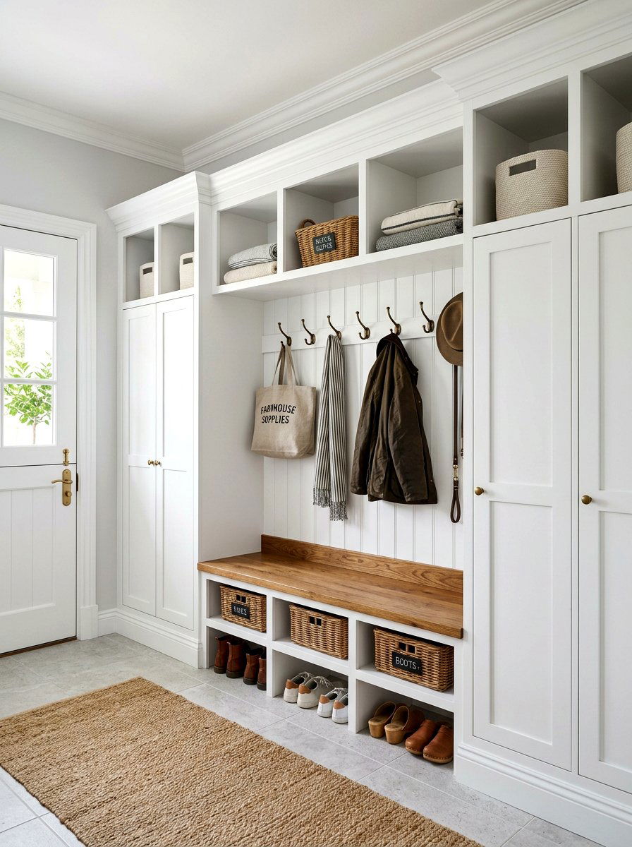 White Shaker Mudroom Lockers - 30 mudroom bench cubby ideas