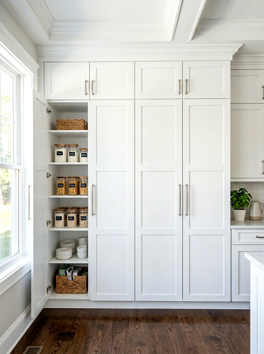 White Shaker Pantry Cabinets - 30 butler pantry storage ideas