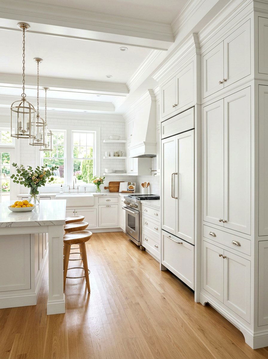 White Shaker Tall Cabinets - 30 floor to ceiling kitchen cabinets ideas