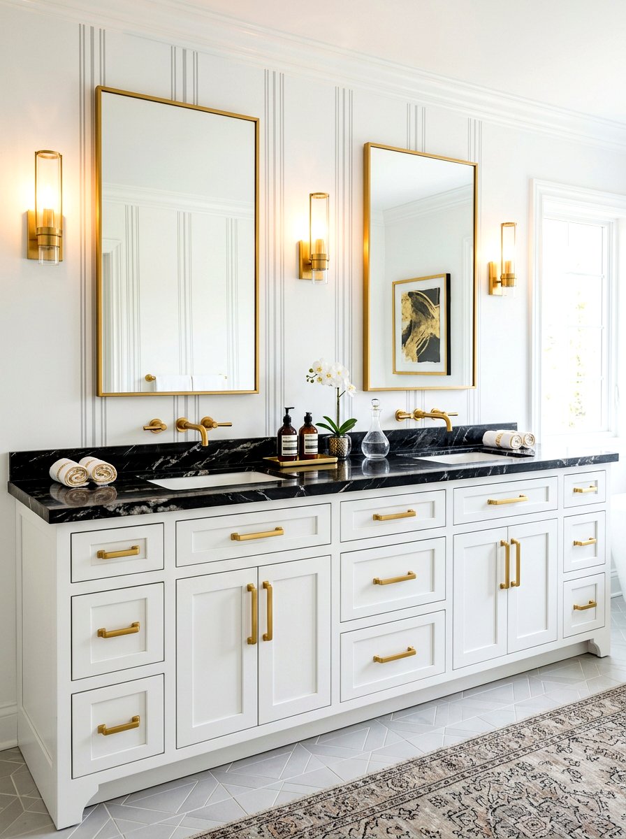 White Shaker Vanity - 30 neo deco bathroom vanity ideas