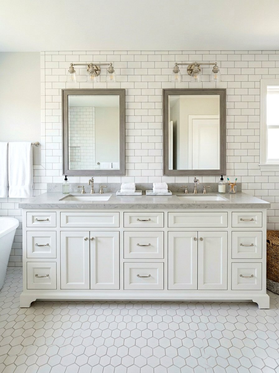 White Shaker Vanity - 30 bathroom vanity ideas