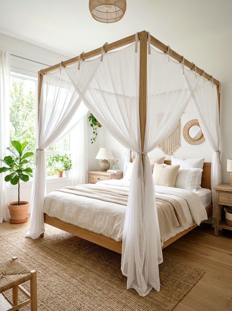 White Sheer Canopy Bed - 30 canopy drape bed ideas