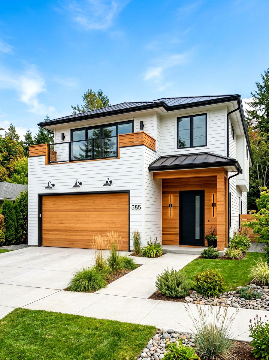 White Siding Wood Accents - 30 white house exterior ideas