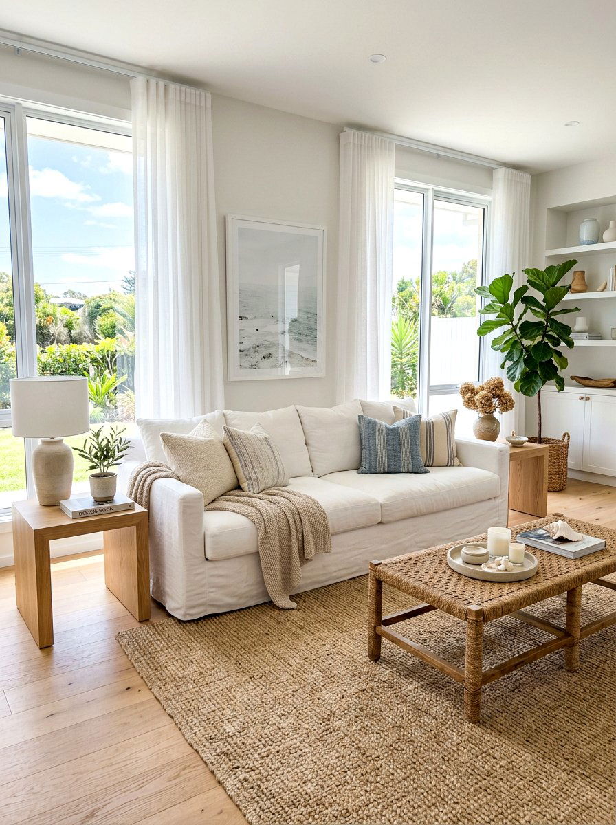 White Slipcovered Sofa - 30 California casual living room ideas