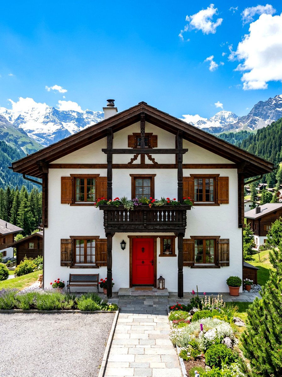 White Stucco Chalet Facade - 30 chalet exterior ideas