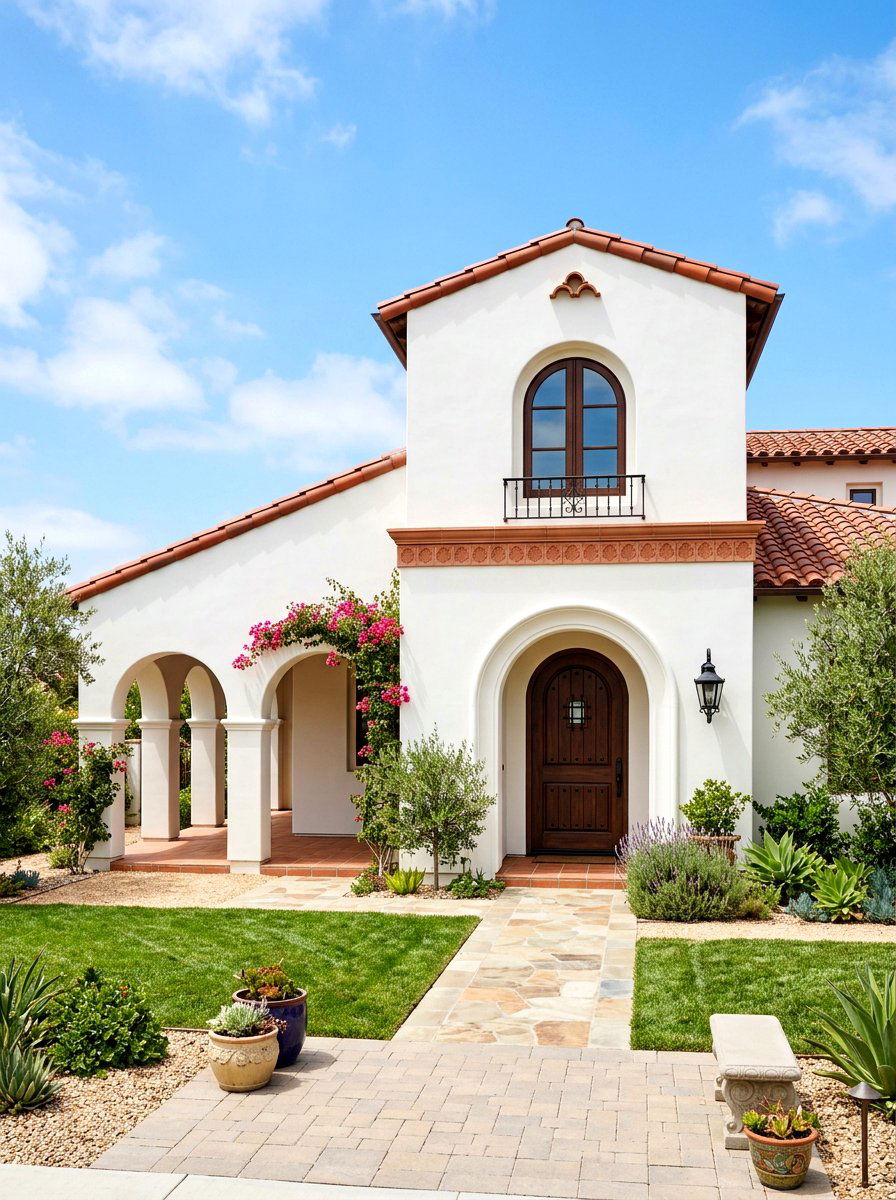 White Stucco Wall - 30 house facade ideas