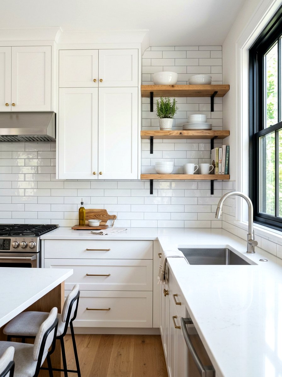 White Subway Tile - 30 scandi kitchen ideas
