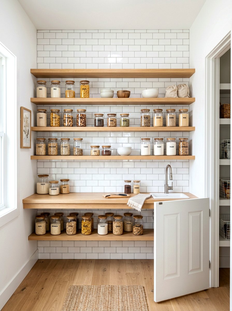 White Subway Tile - 30 bakery style pantry ideas