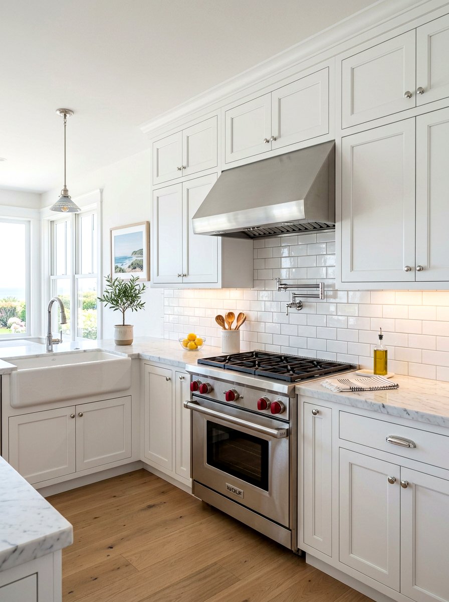 White Subway Tile Backsplash - 30 Hamptons kitchen ideas