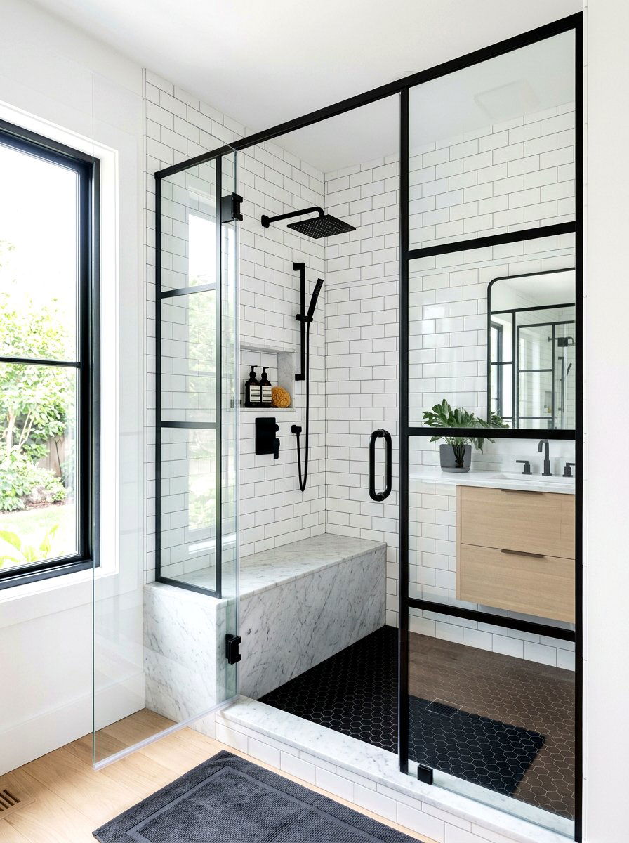 White Subway Tile Shower - 30 timeless bathroom ideas
