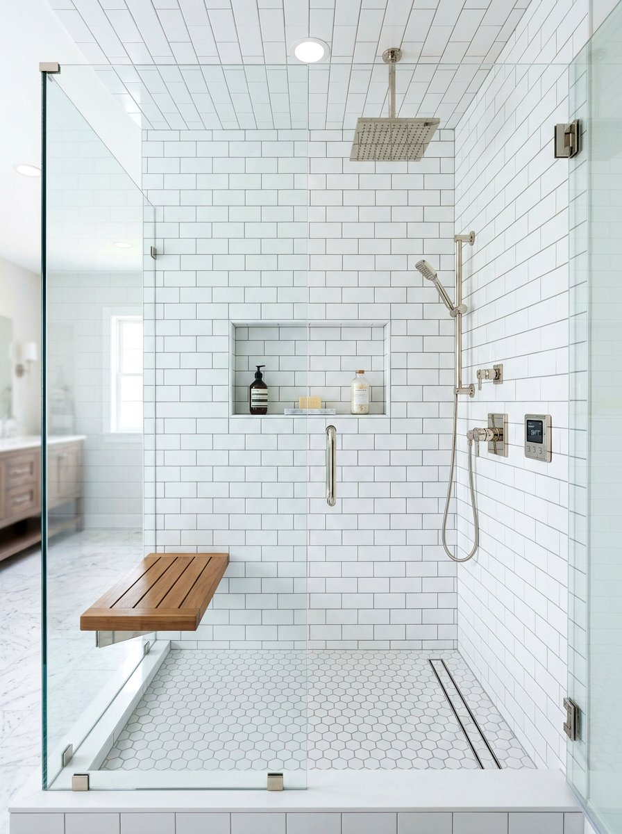 White Subway Tile Steam Shower - 30 steam shower bathroom ideas