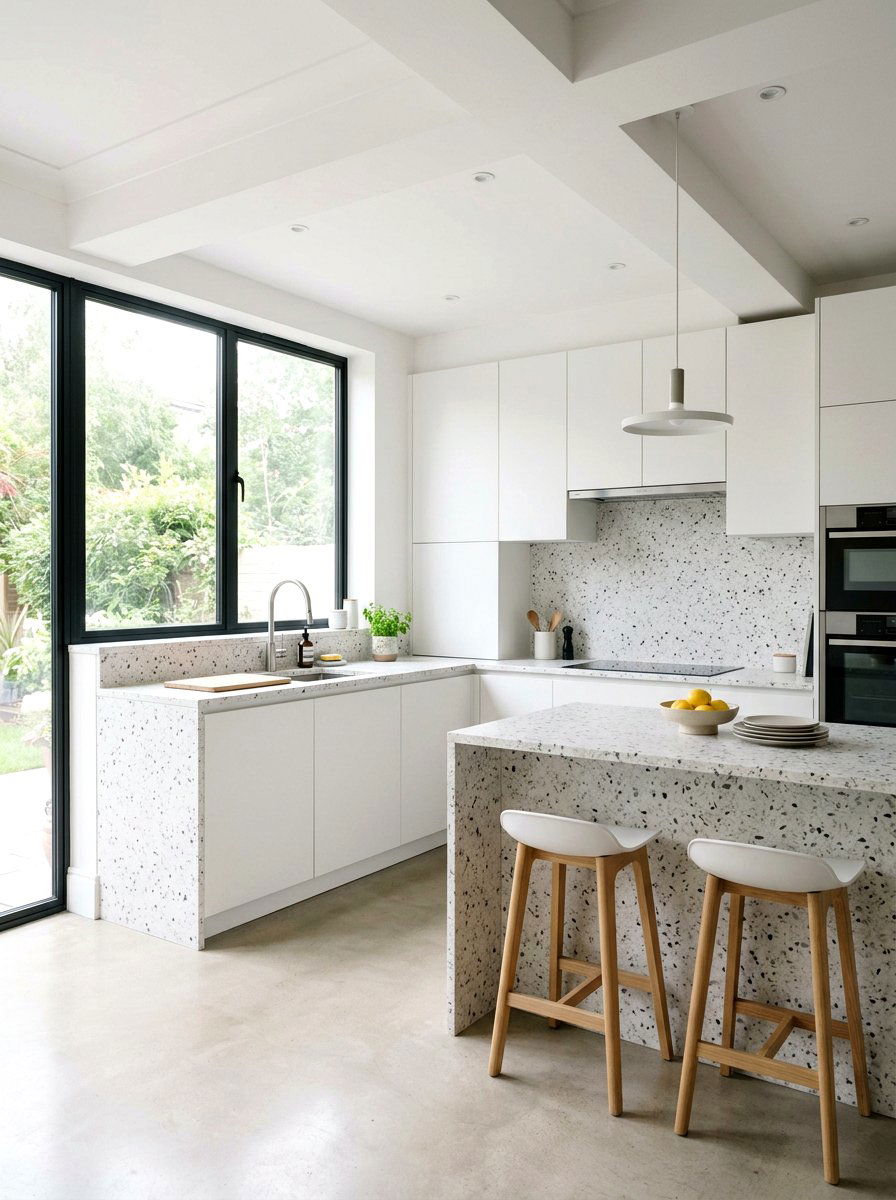 White Terrazzo Kitchen - 30 terrazzo kitchen ideas