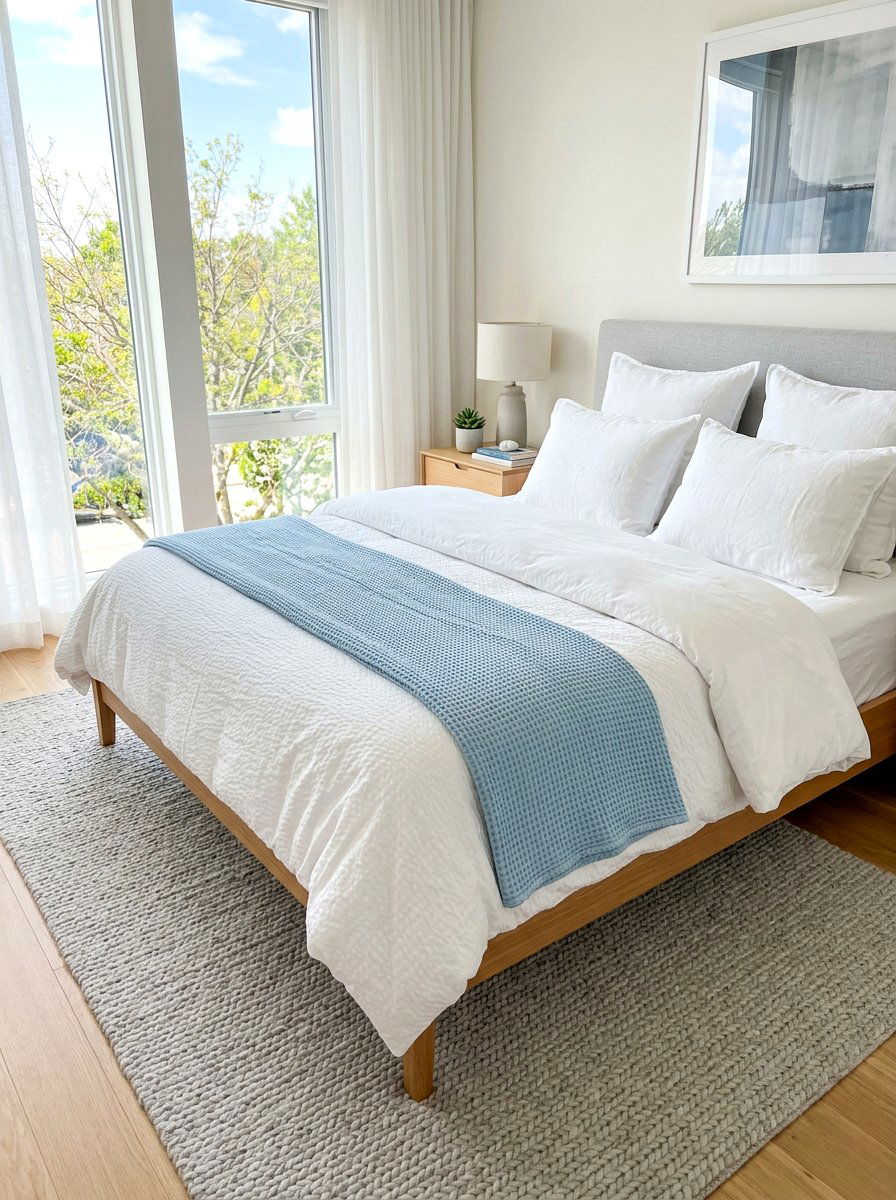 White Textured Comforter - 30 dorm bed ideas