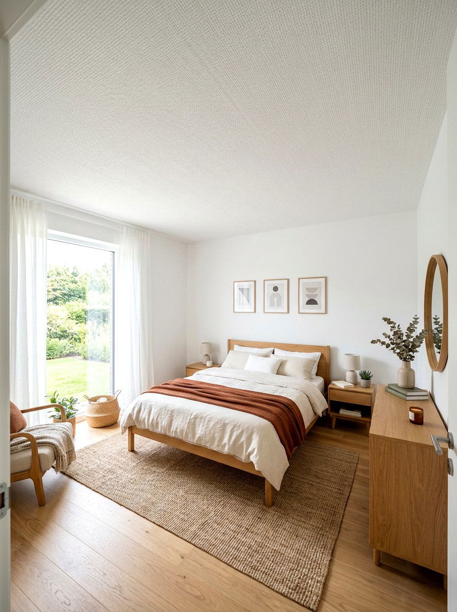 White Textured Wallpaper - 30 ceiling wallpaper bedroom ideas