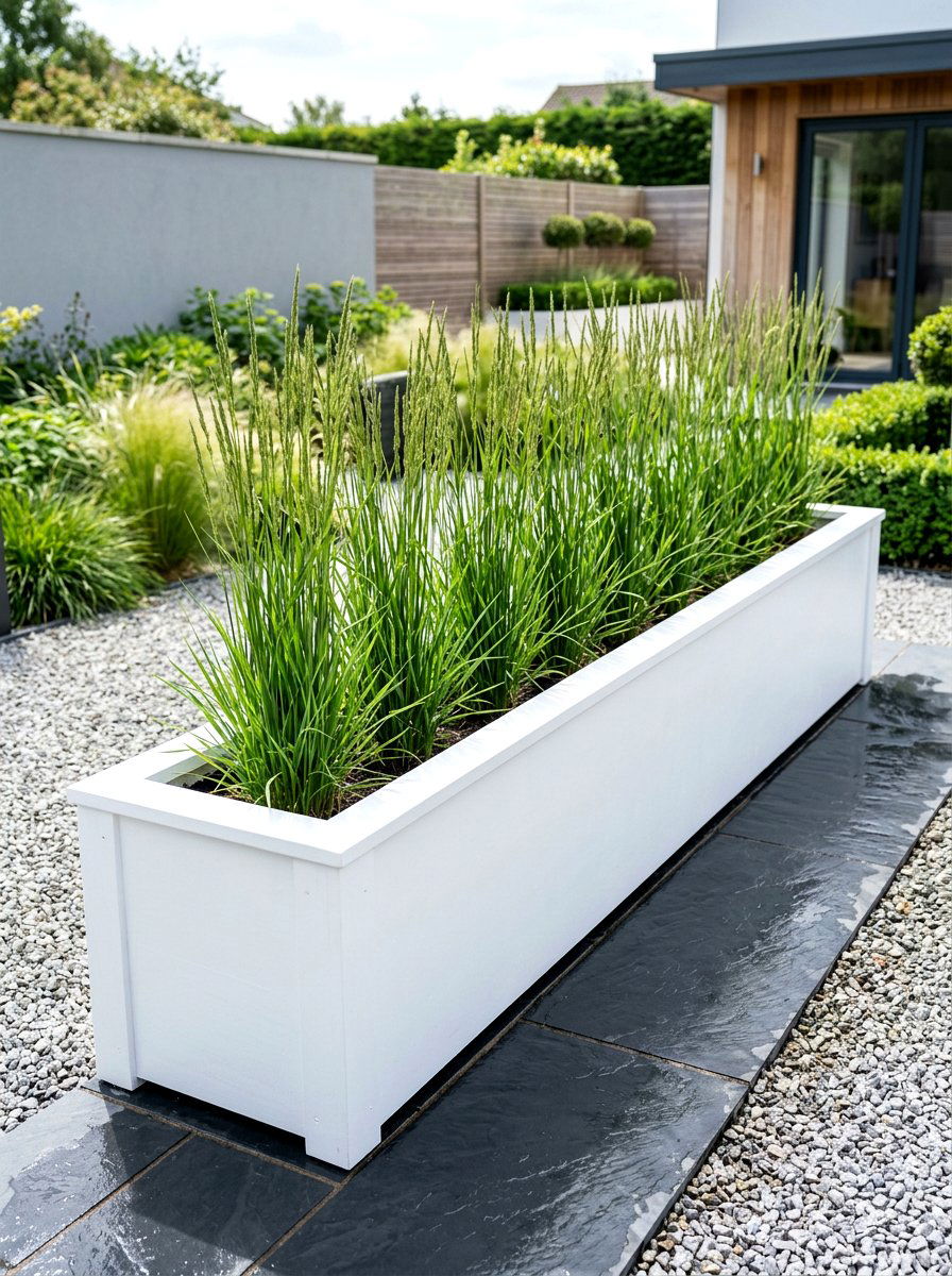 White Trough Planter - 30 backyard planter ideas