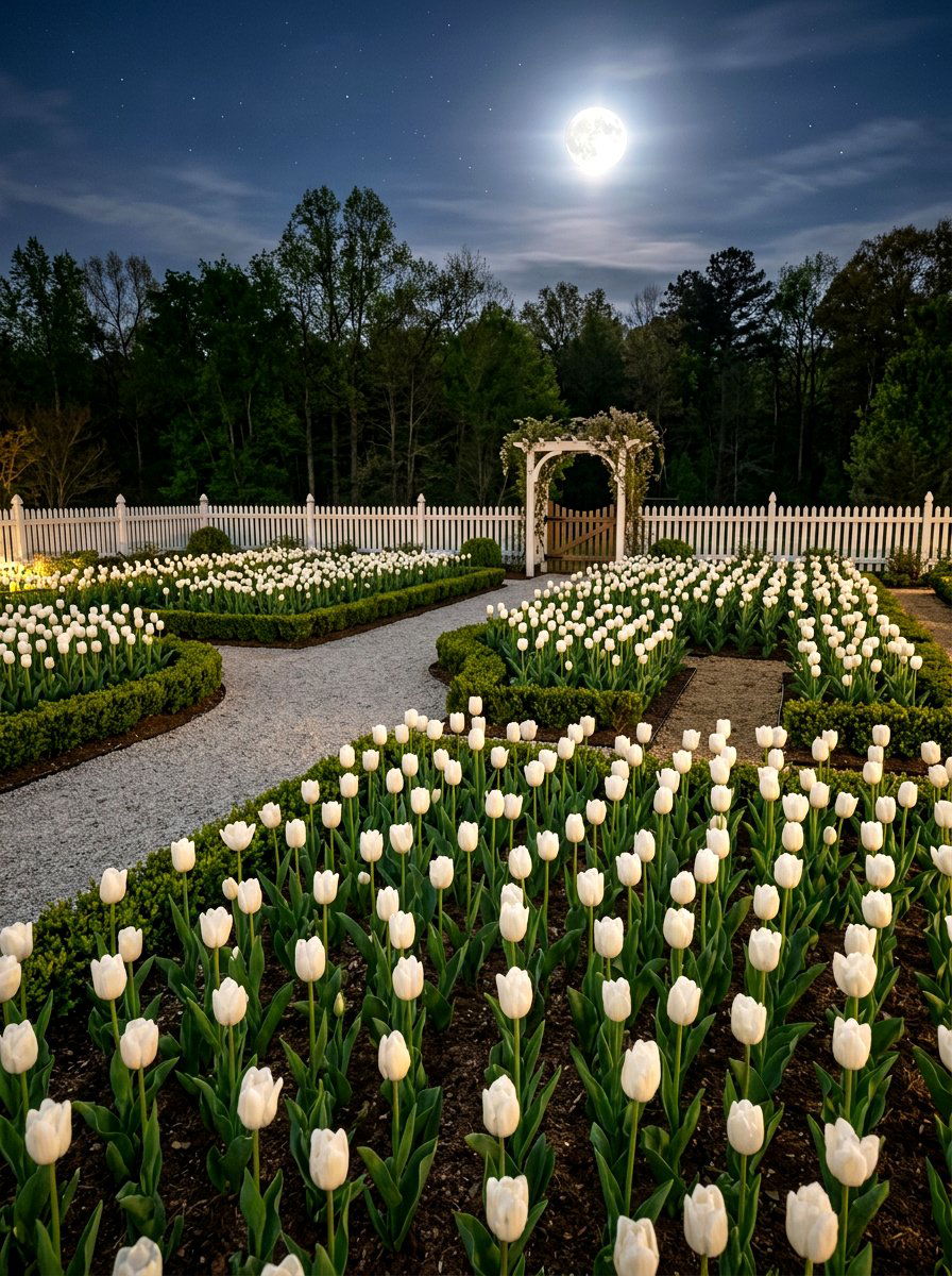 White Tulip Moonlight Garden - 30 moonlight garden ideas