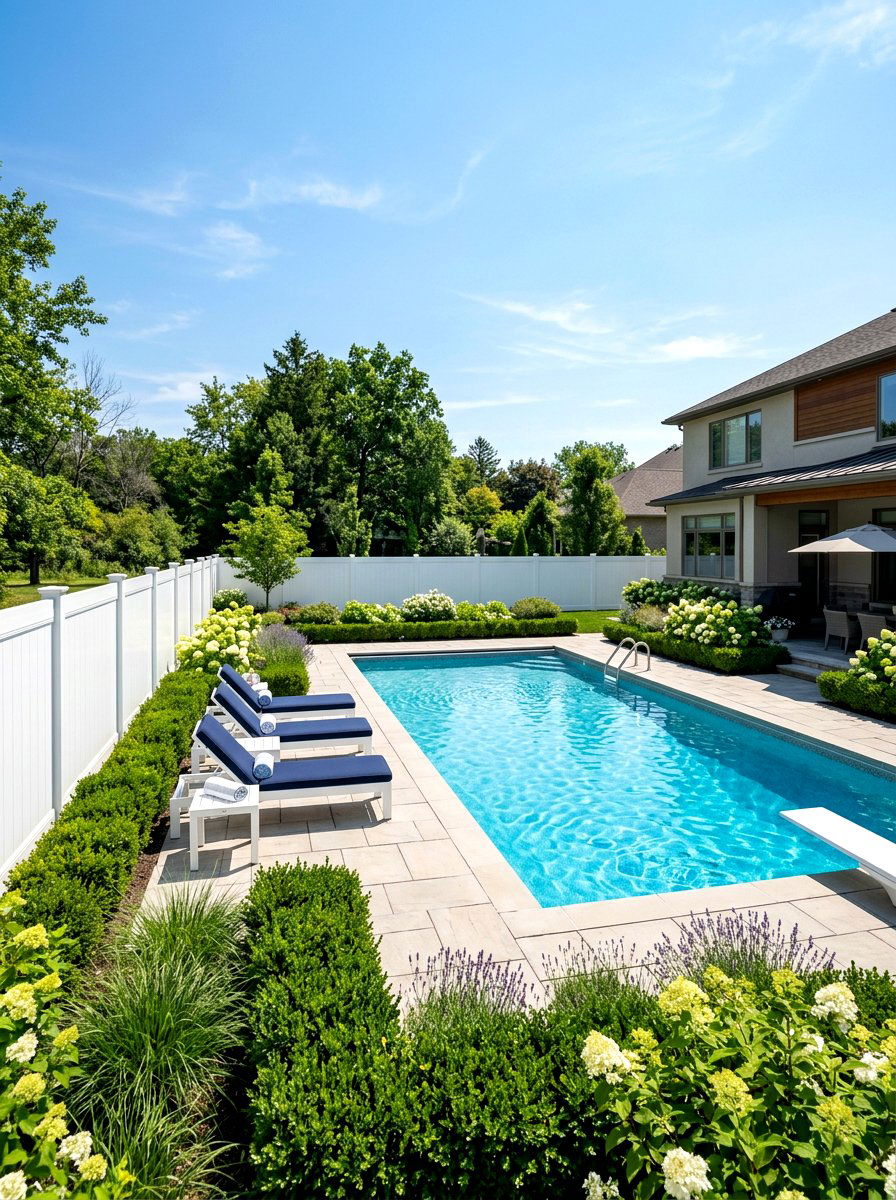 White Vinyl Panel - 30 privacy fence ideas