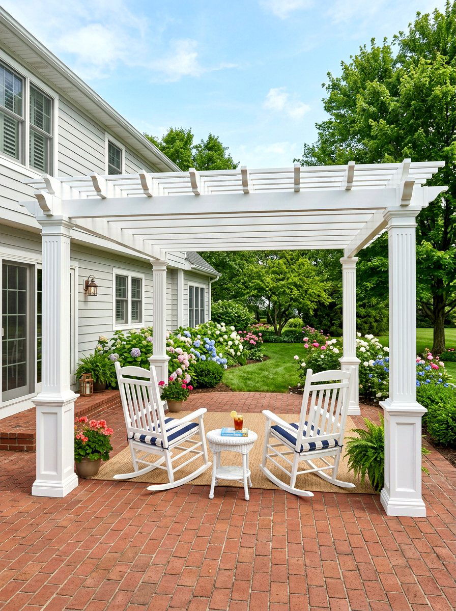White Vinyl Patio Cover - 30 attached patio cover ideas