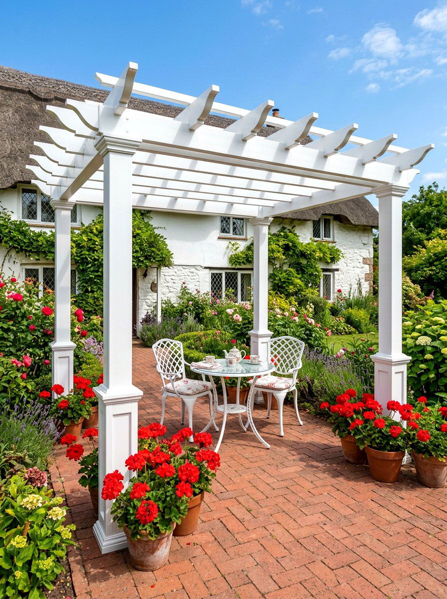 White Vinyl Pergola - 30 outdoor pergola ideas