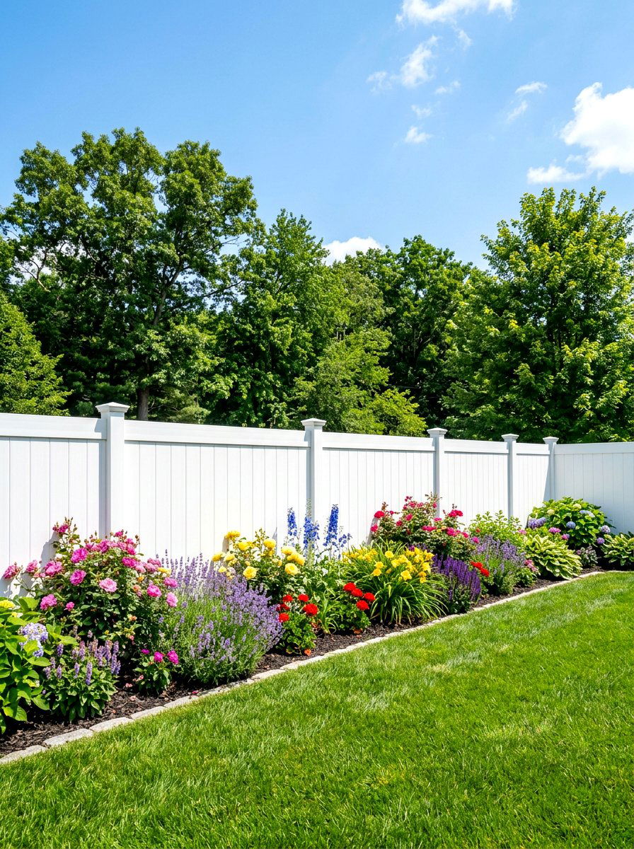 White Vinyl Privacy Fence - 30 front yard privacy ideas