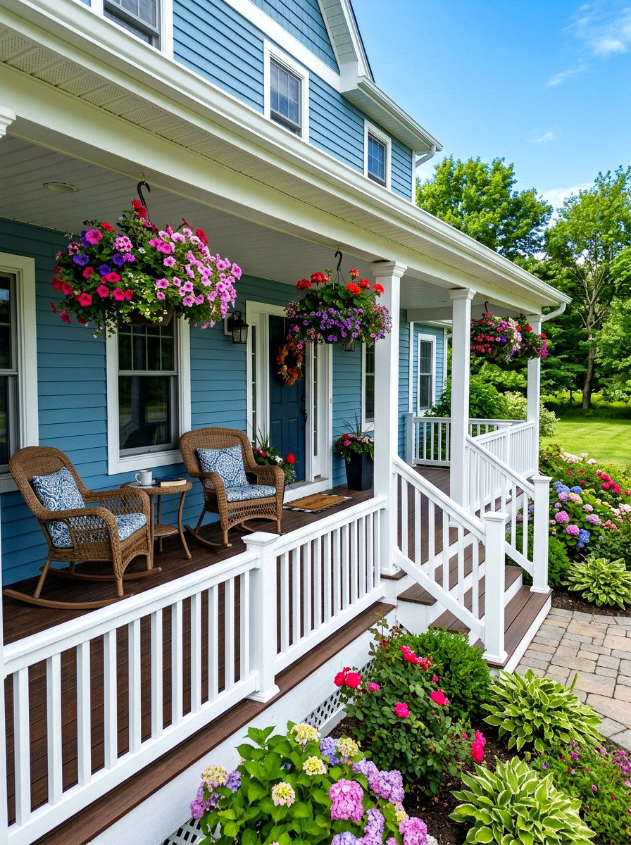 White Vinyl Railing - 30 outdoor stair railing ideas