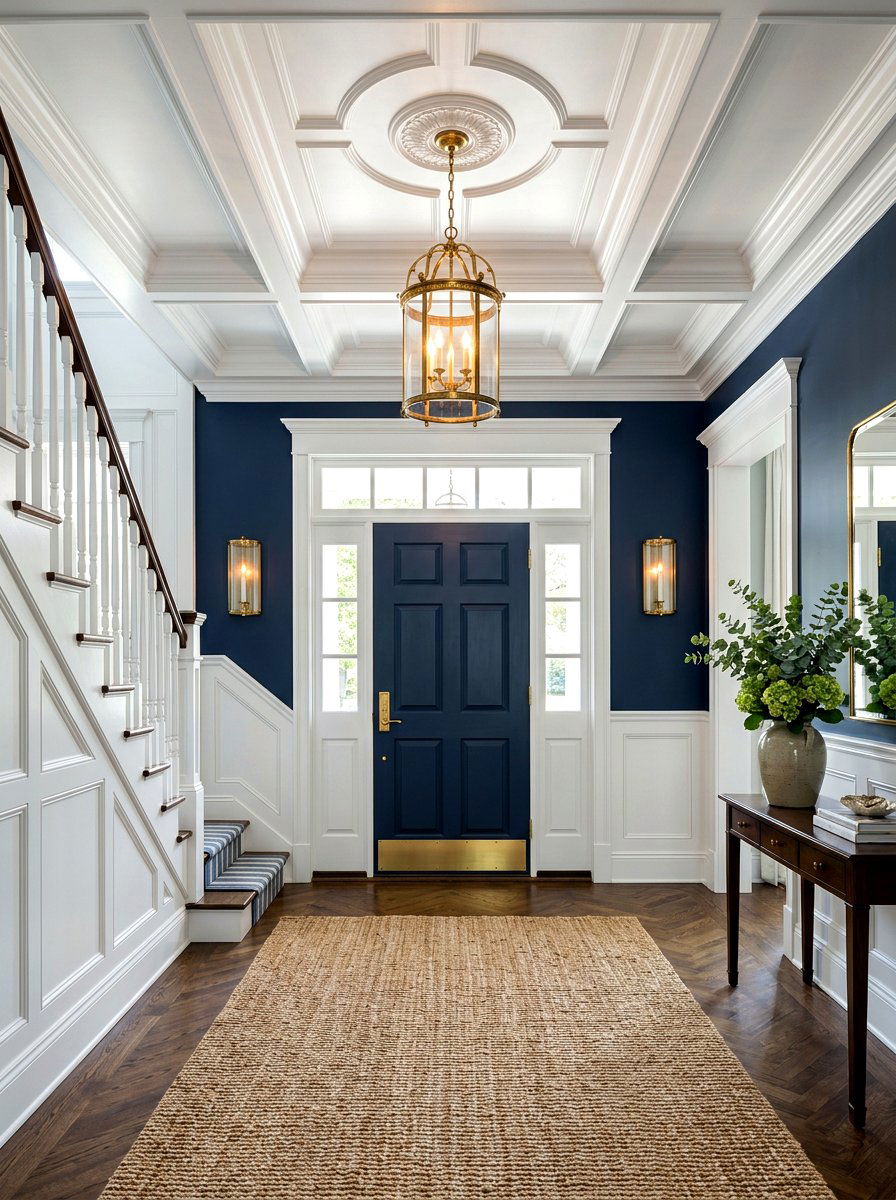 White Wainscoting Wall - 30 Hamptons entryway ideas