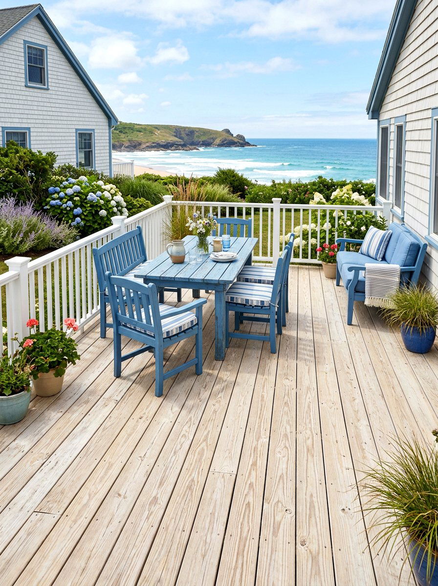 White Wash Wood Decking - 30 breezy coastal patio ideas