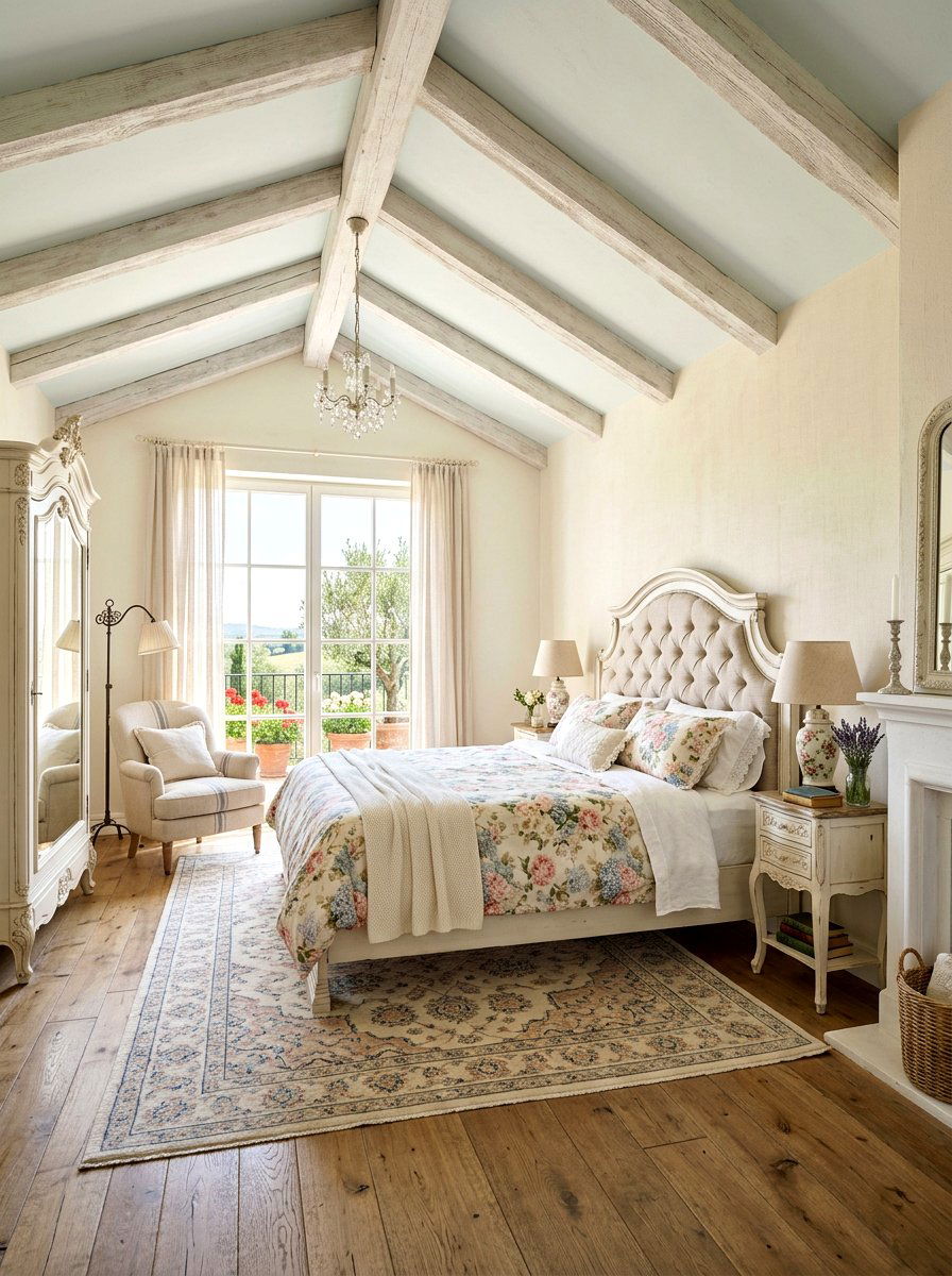White Washed Wood Beam - 30 wood beam ceiling ideas