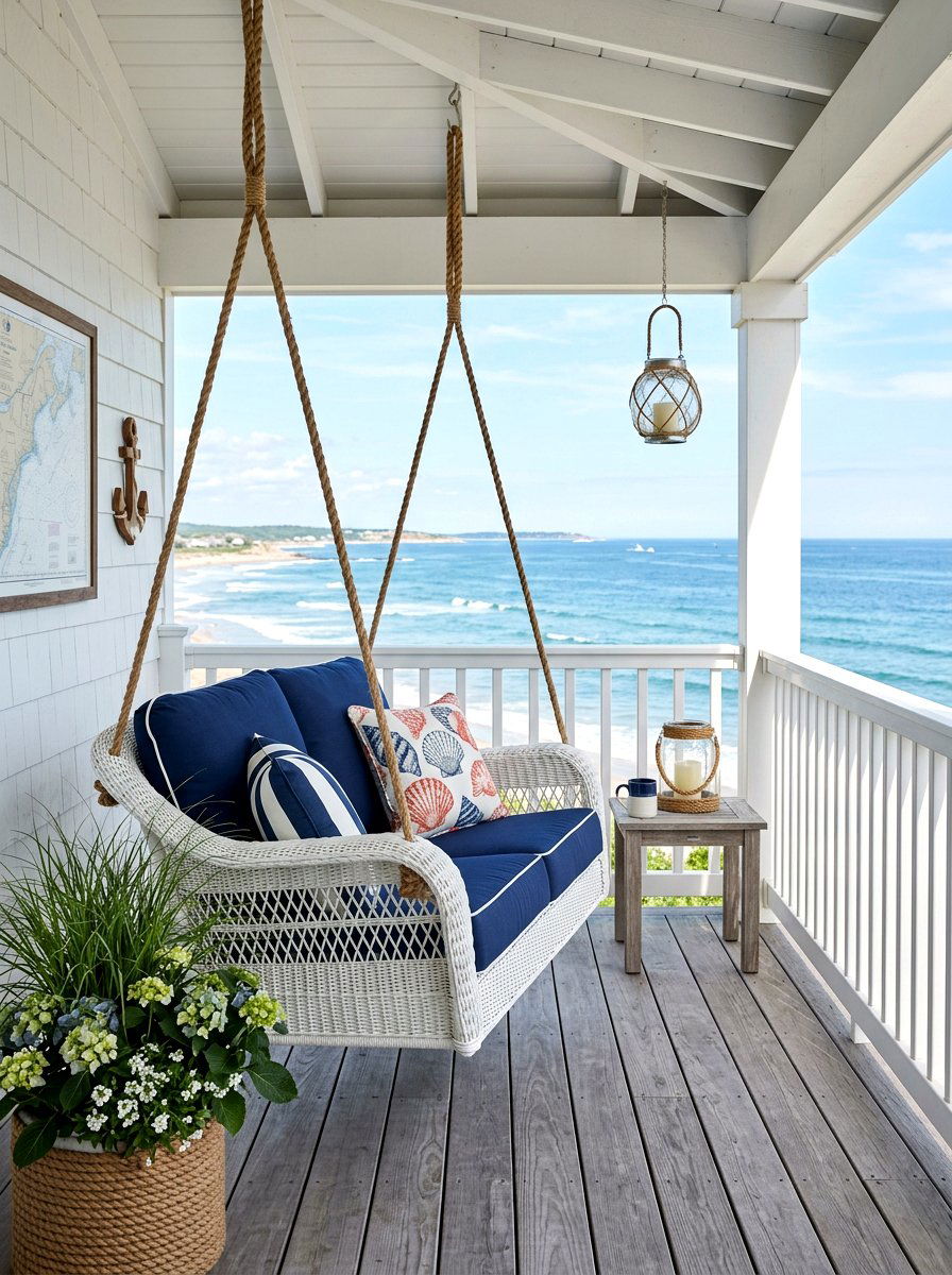 White Wicker Patio Swing - 30 cocoon patio chair ideas