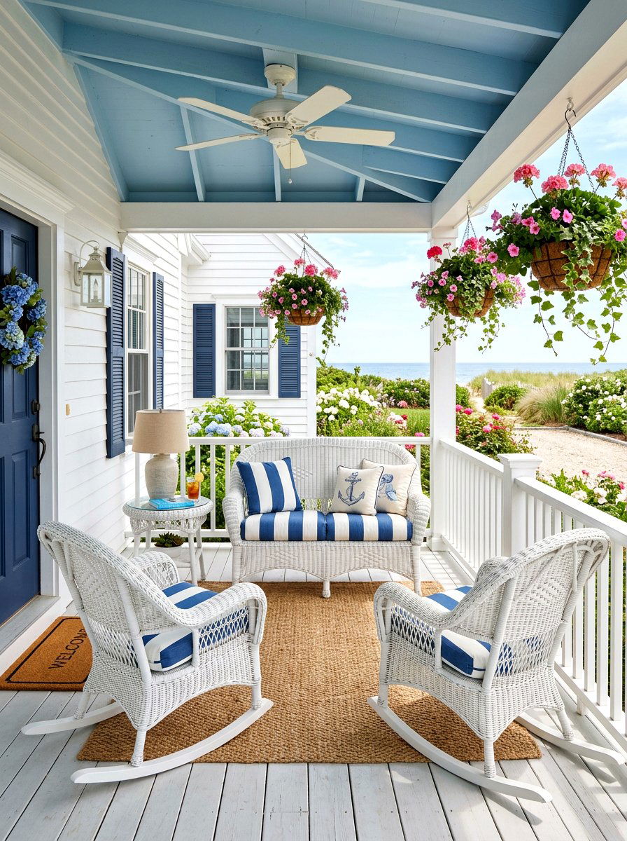 White Wicker Porch Set - 30 wicker patio furniture ideas