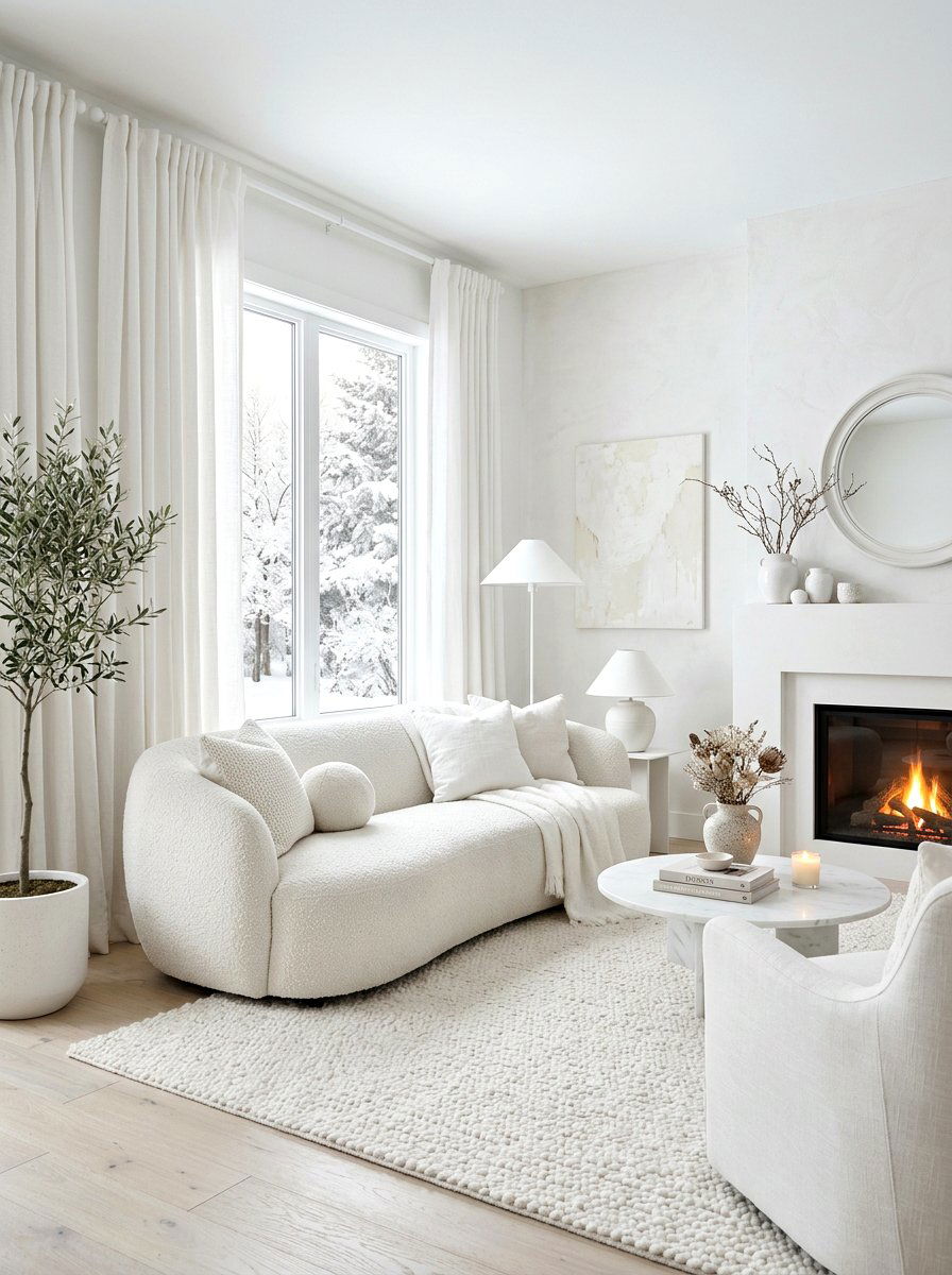 White Winter Living - 30 winter living room styling ideas