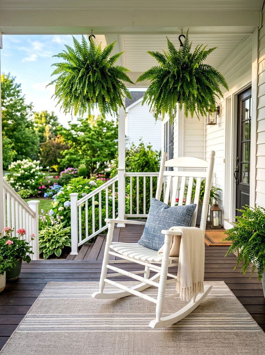 White Wood Front Porch Rocking Chair - 30 porch rocking chair ideas