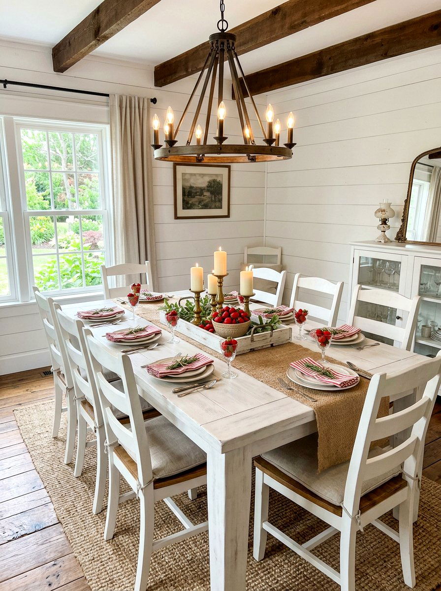 White Wood Table Decor - 30 strawberry table decor ideas