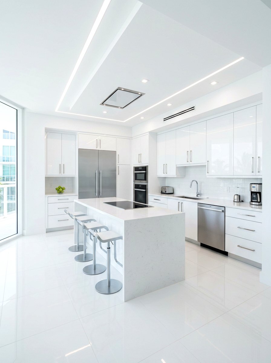 White and silver kitchen cabinets - 30 kitchen paint cabinet combo ideas
