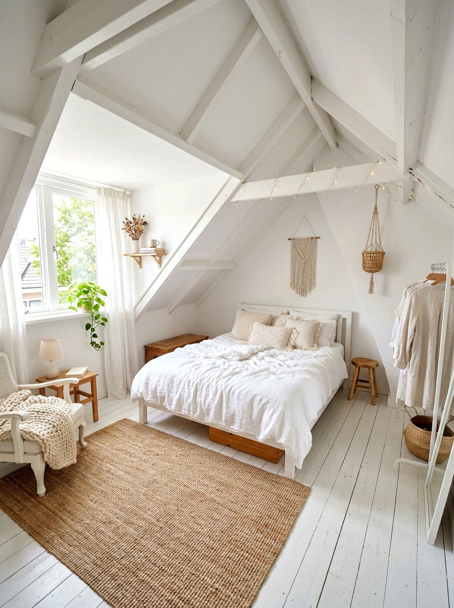 White attic bedroom - 30 attic guest room ideas