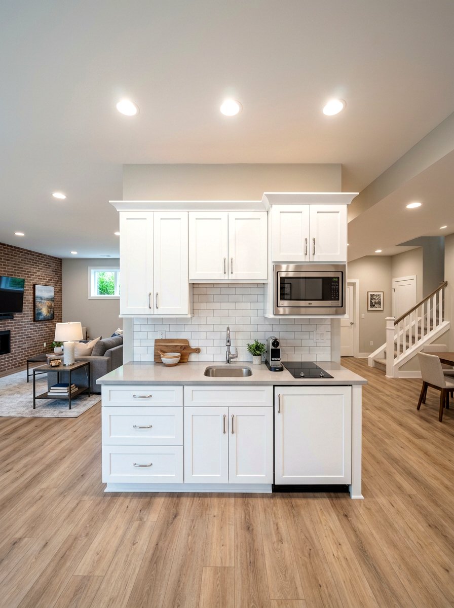 White basement kitchenette - 30 basement kitchenette ideas