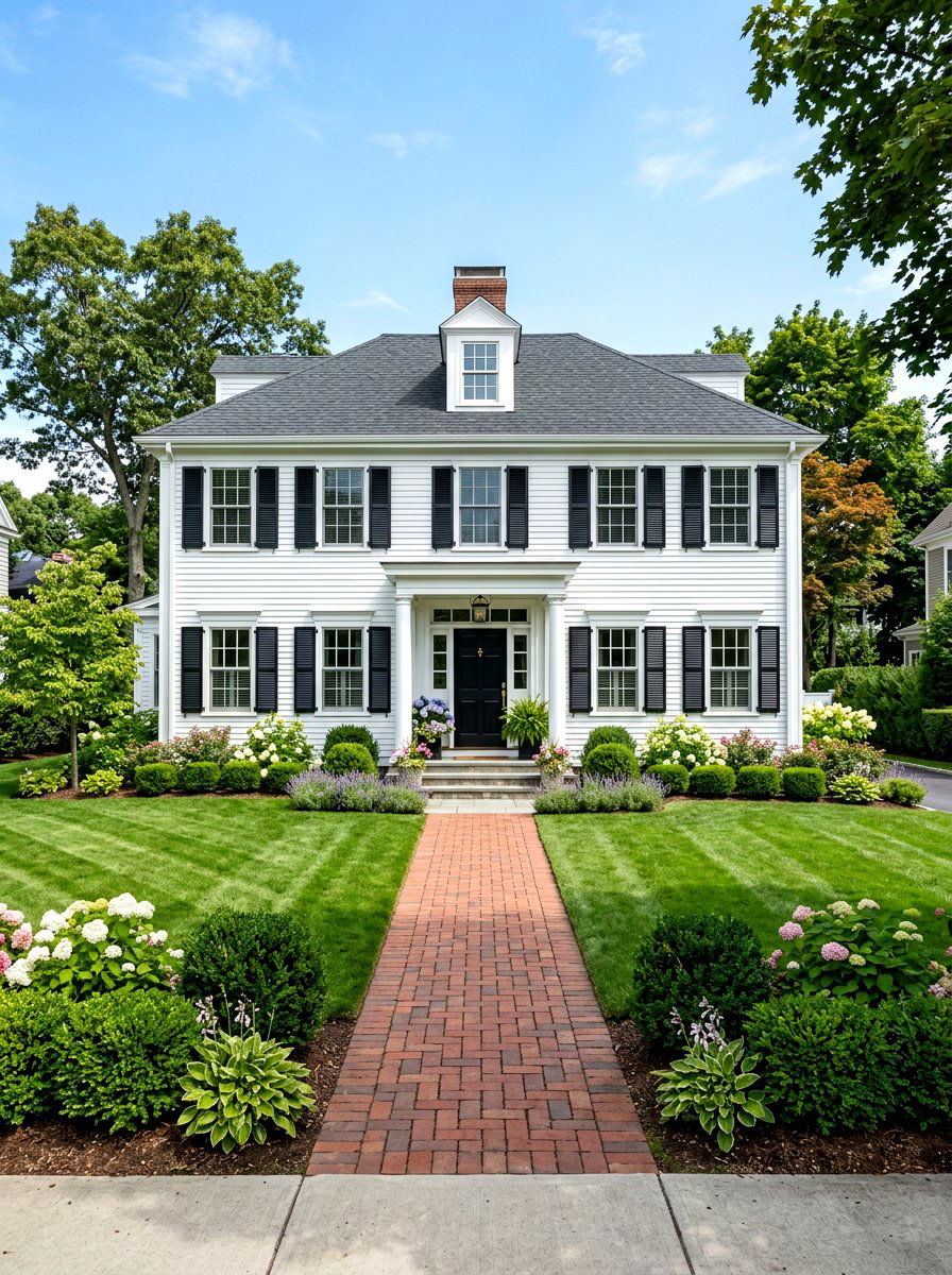 30 Colonial Front Yard Ideas for Timeless, Welcoming Curb Appeal