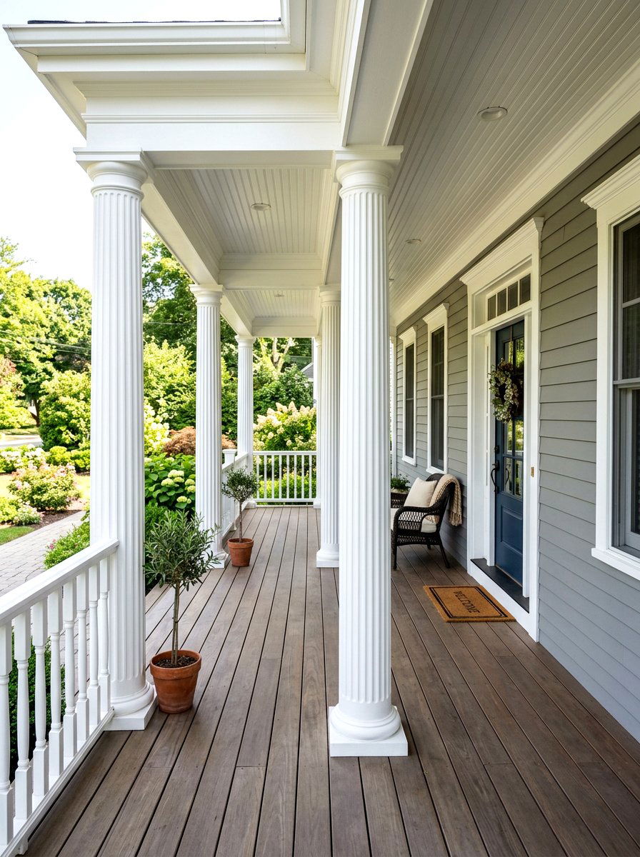 White colonial porch columns - 30 colonial front porch ideas