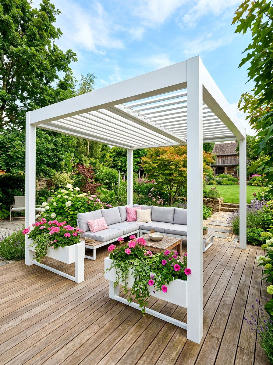 White contemporary aluminum gazebo - 30 modern gazebo ideas