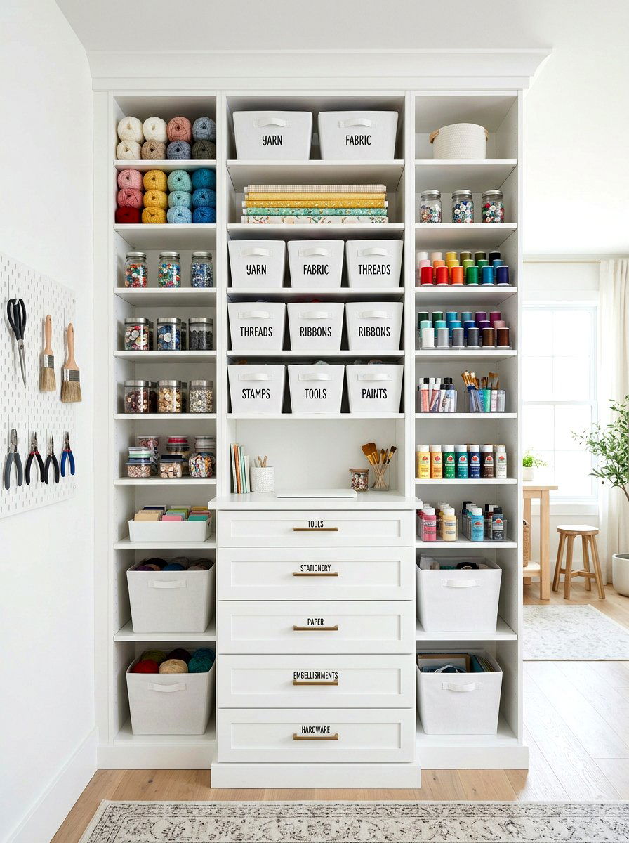 White craft closet - 30 craft closet ideas