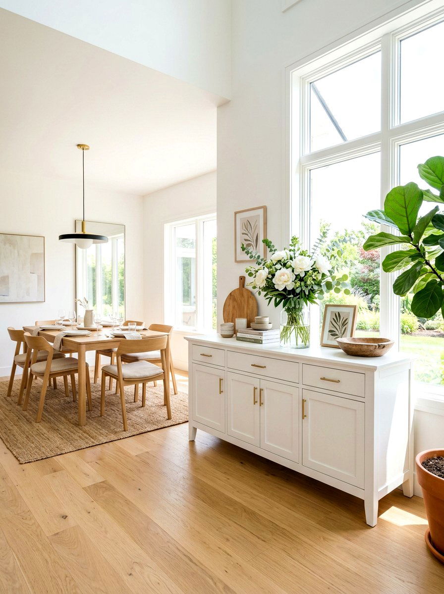 White dining room buffet styling - 30 dining room sideboard styling ideas