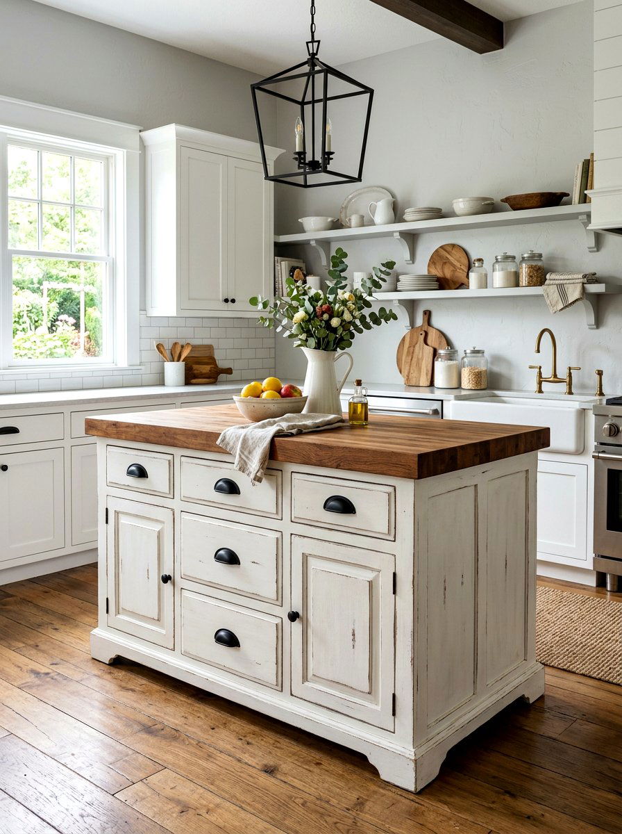 White farmhouse dresser kitchen island - 30 dresser as kitchen island ideas