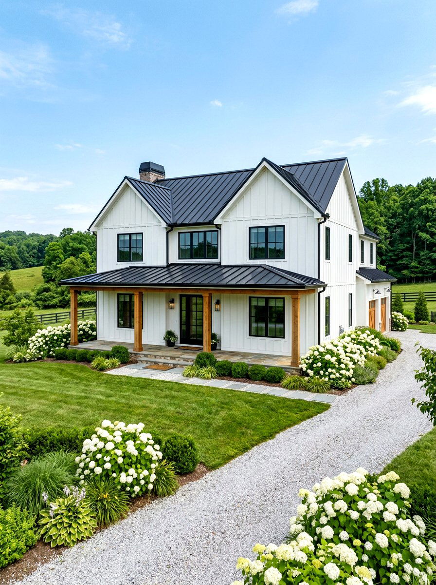 White farmhouse siding - 30 house siding color ideas