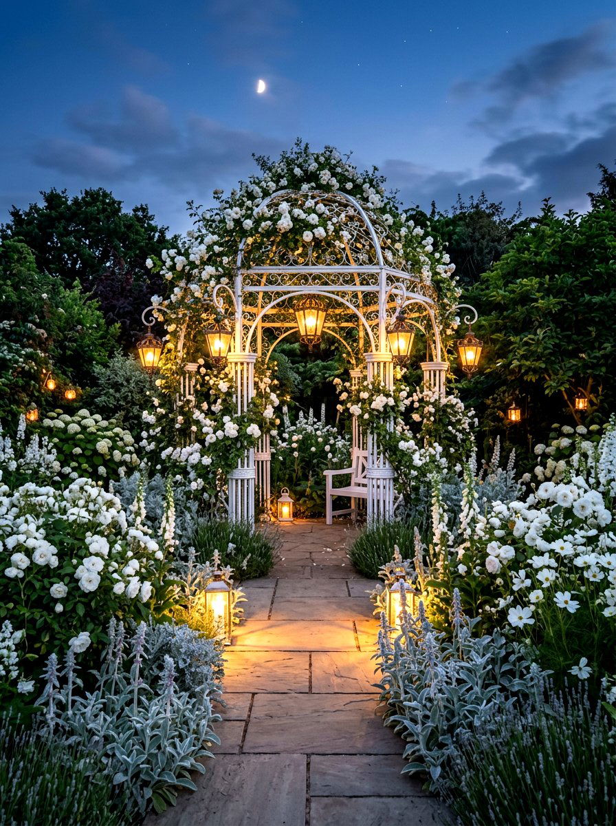 White flower gazebo garden - 30 gazebo flower garden ideas